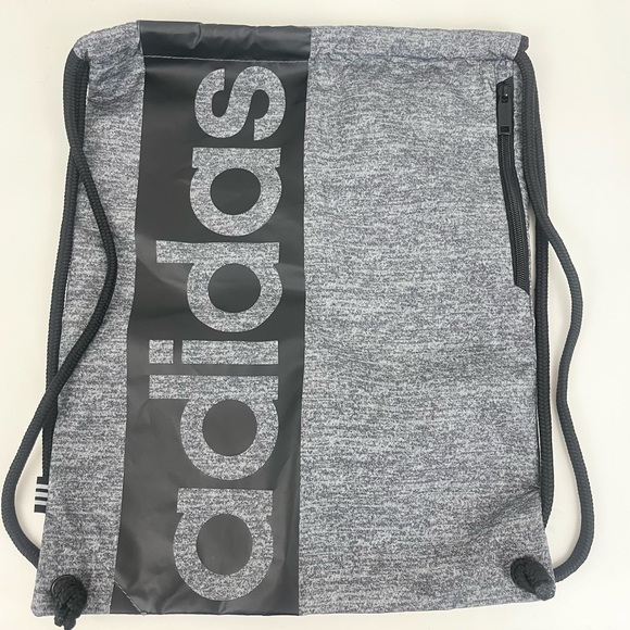 ADIDAS Gray And Black Sack Pack String Bag Sling Gym Bag - Picture 12 of 12